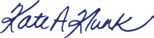 Kate Klunk's signature